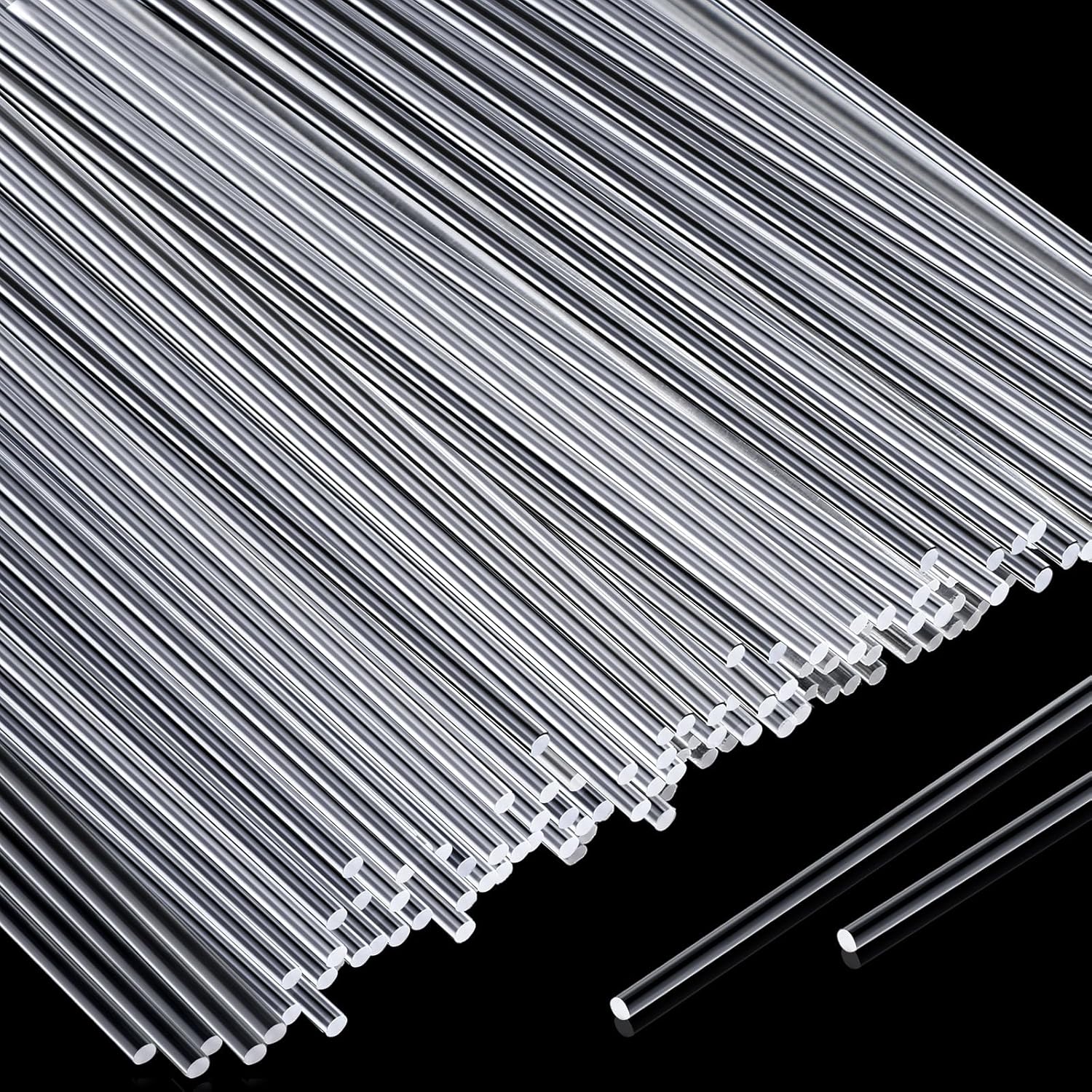 120 Pieces 8 Inch Clear Acrylic Rods 2mm Diameter Acrylic Dowel Rods Round Plastic Bar Cake Decorating Sticks for DIY Crafts Party Decoration Gardening