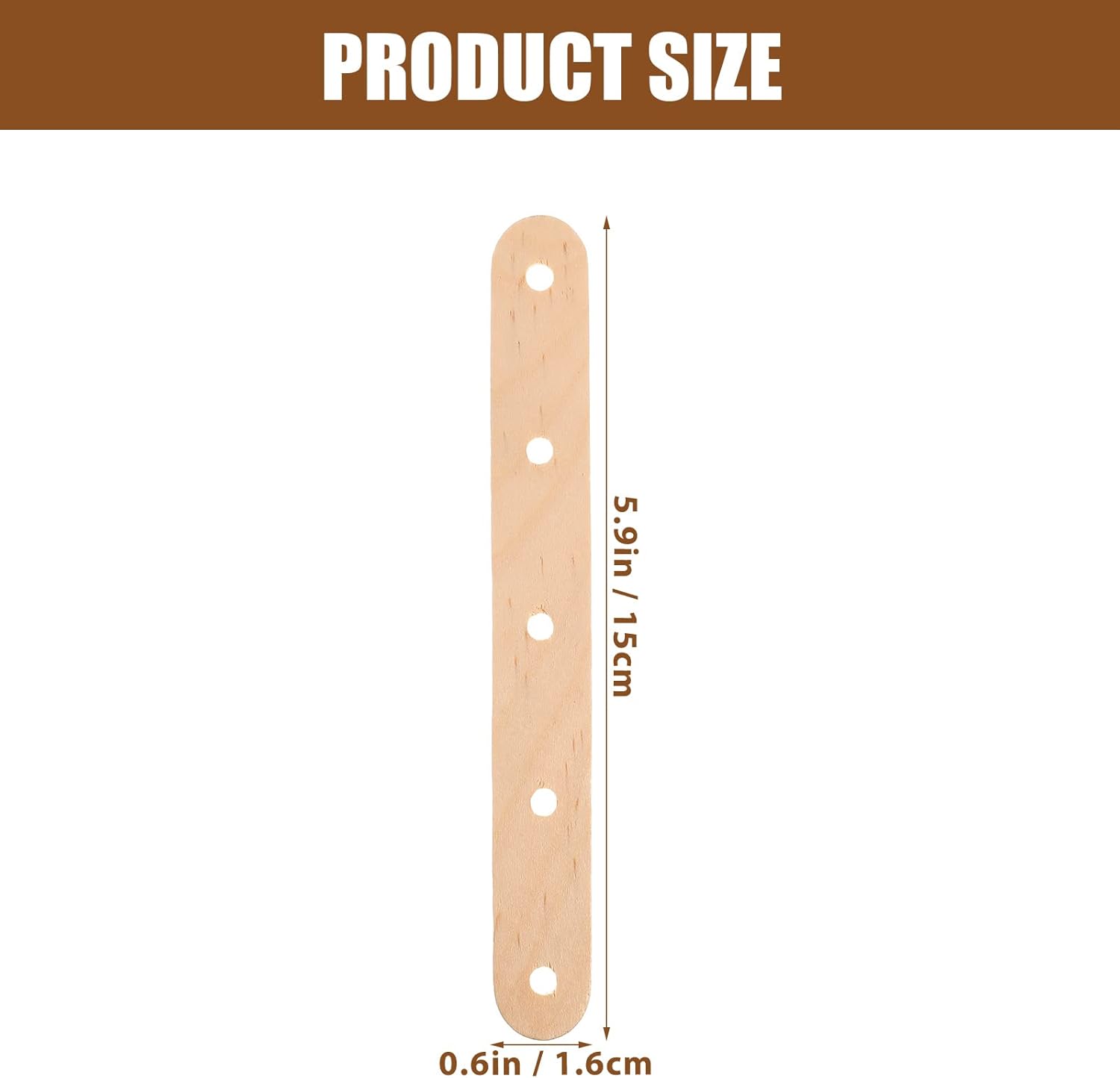 50pcs Giant Craft Sticks with Holes Natural Wood Popsicle Sticks Wooden Ice Cream Sticks for Building Mixing and Creating DIY Craft Projects