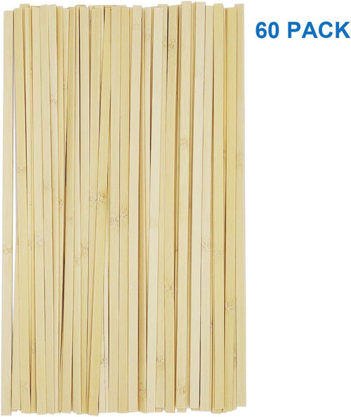 120 Pieces 15.7 Inch Sturdy Natural Bamboo Sticks, Wooden Craft Sticks, Extra Long Sticks, Wood Strips for Craft Projects, 3/8 Inch Wide