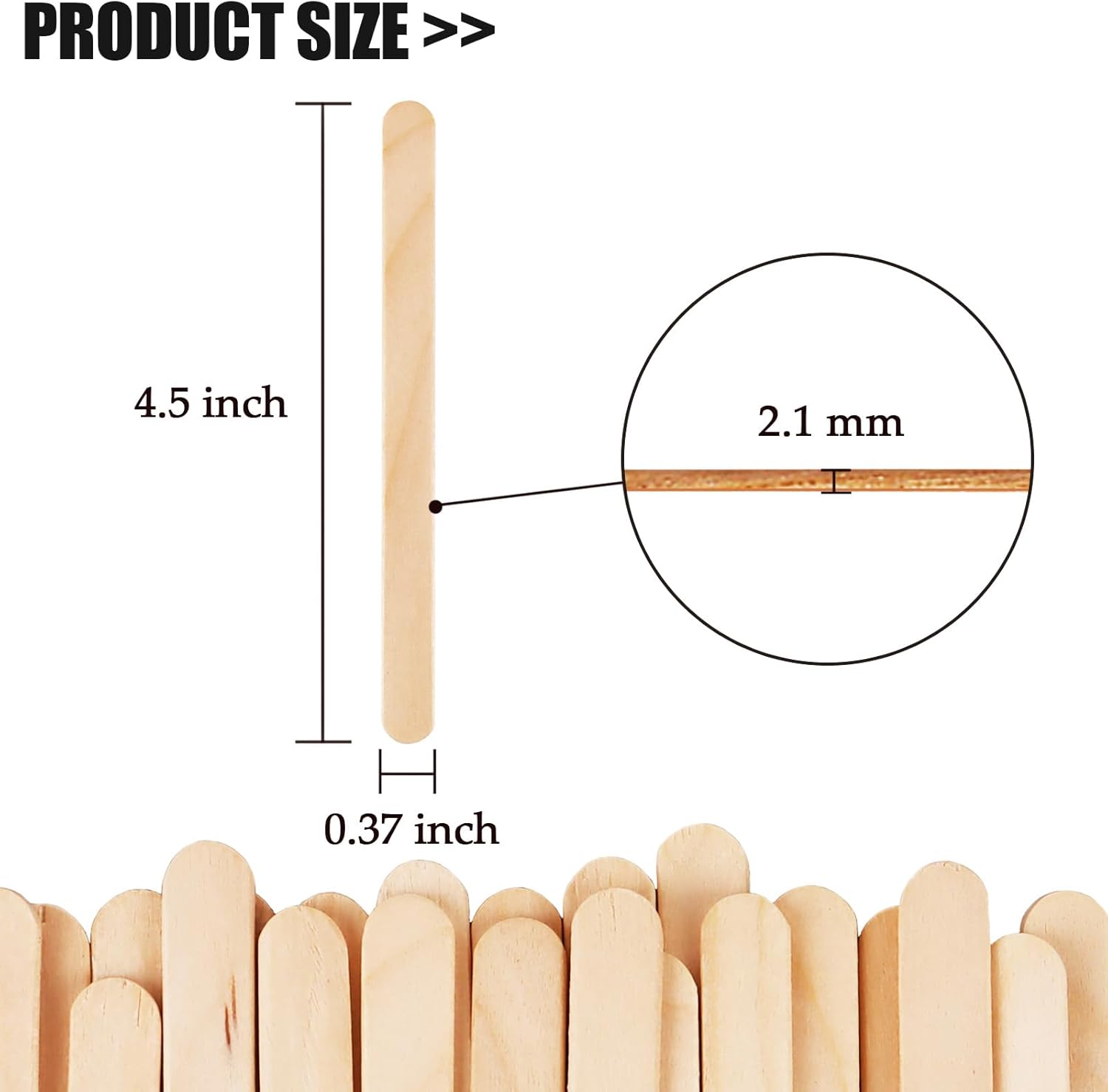 200pcs Craft Sticks Ice Cream Sticks Natural Wood Popsicle Craft Sticks 4.5 Inch Long Snack Popsicle Sticks for DIY Crafts