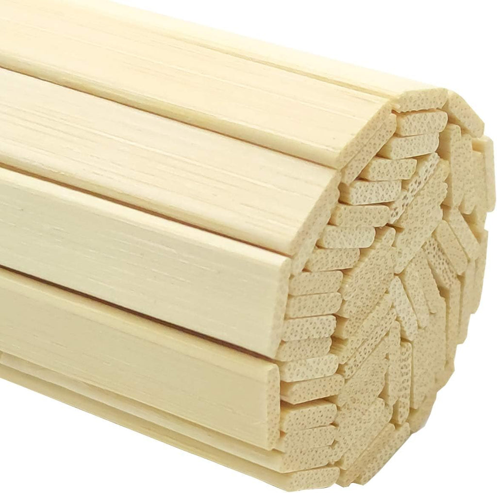 120 Pieces 15.7 Inch Sturdy Natural Bamboo Sticks, Wooden Craft Sticks, Extra Long Sticks, Wood Strips for Craft Projects, 3/8 Inch Wide