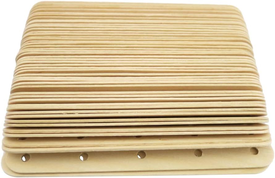 50pcs Giant Craft Sticks with Holes Natural Wood Popsicle Sticks Wooden Ice Cream Sticks for Building Mixing and Creating DIY Craft Projects