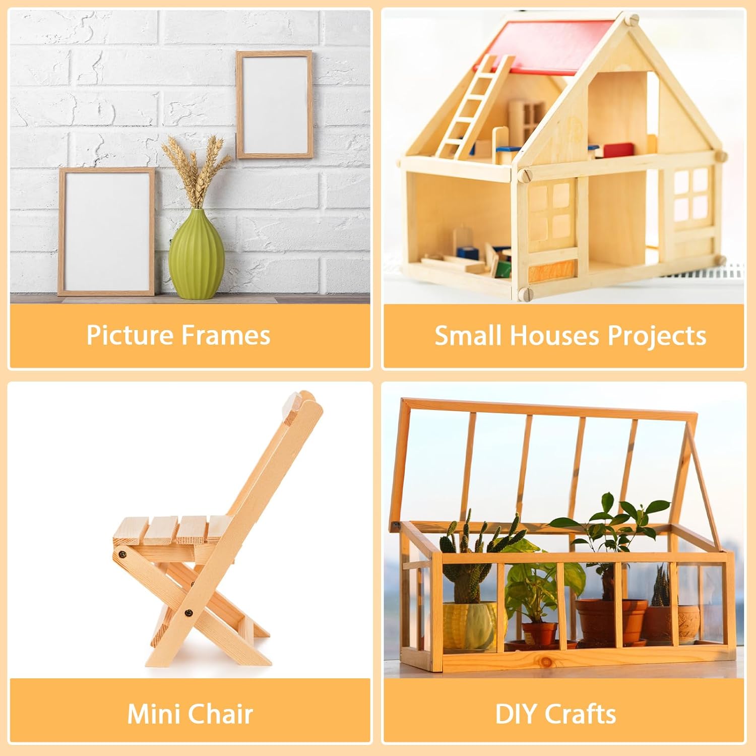 70 Pieces 1/4" x 12" Balsa Wood Sticks, Square Dowels, Wood Strips, Hardwood Sticks for Crafts DIY Projects Model Making