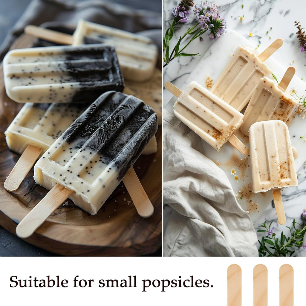 200pcs Craft Sticks Ice Cream Sticks Natural Wood Popsicle Craft Sticks 4.5 Inch Long Snack Popsicle Sticks for DIY Crafts