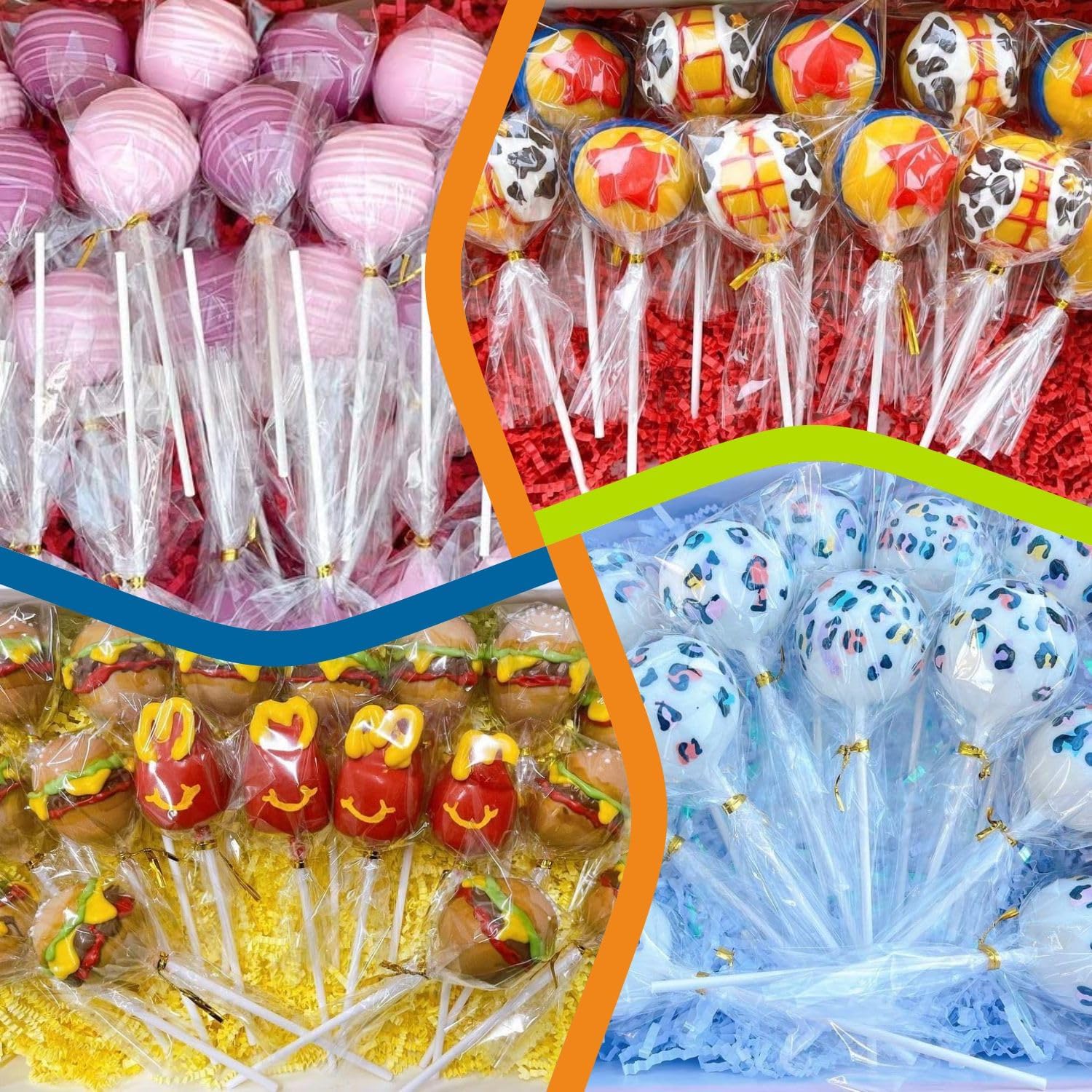 100pcs 6" White Paper Lollipop Sticks, Cake Sticks, Cookie Sticks, Rainbow Candy, Chocolate Sticks, Cake Decorating Sticks (4mm Diameter)